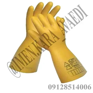 دستکش عایق برق وارداتی کلاس 00 – 2500 ولت رنگ زرد